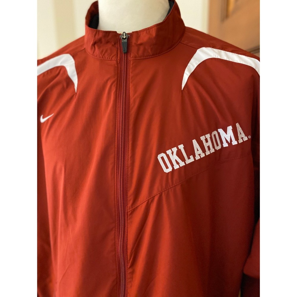 OKLAHOMA SOONERS Nike Jacket Men XL Red Full Zip NCAA Big 12 Boomer Sooner