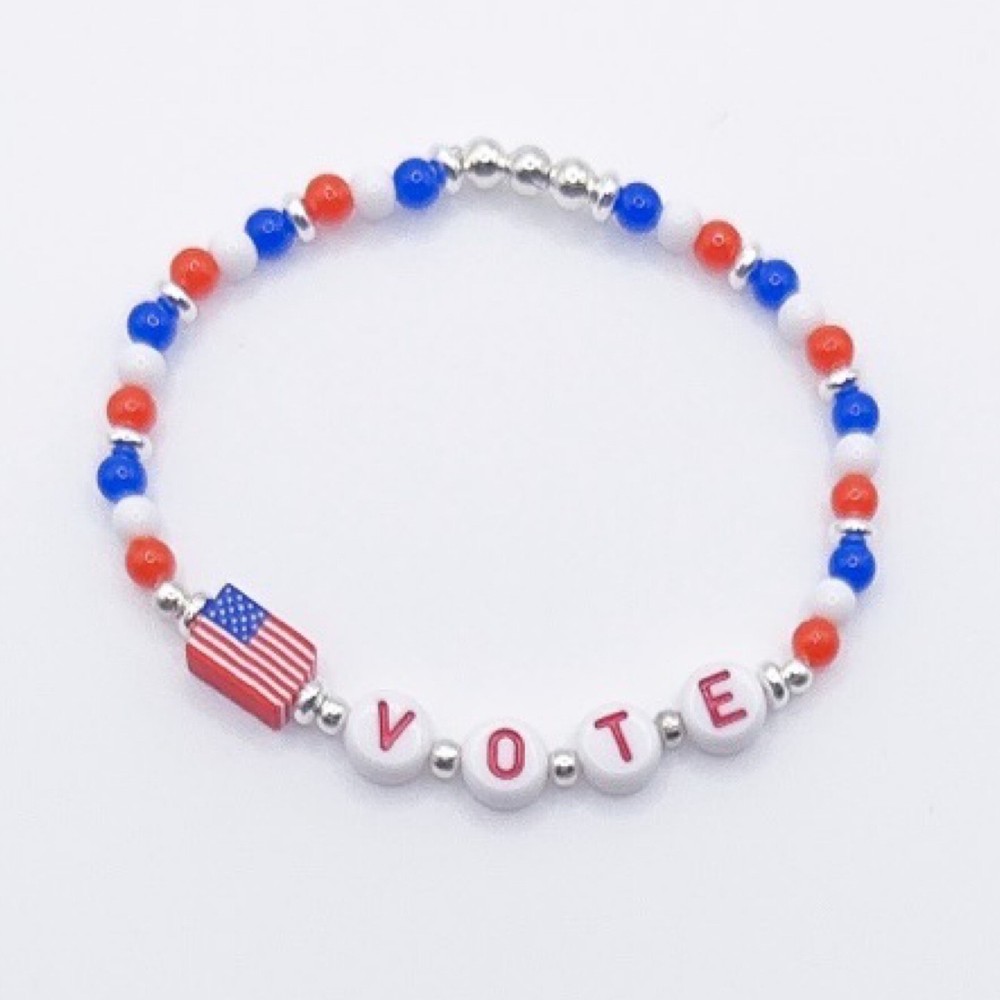 Vote Bracelet With American Flag, Presidential Election, American Flag Bracelet
