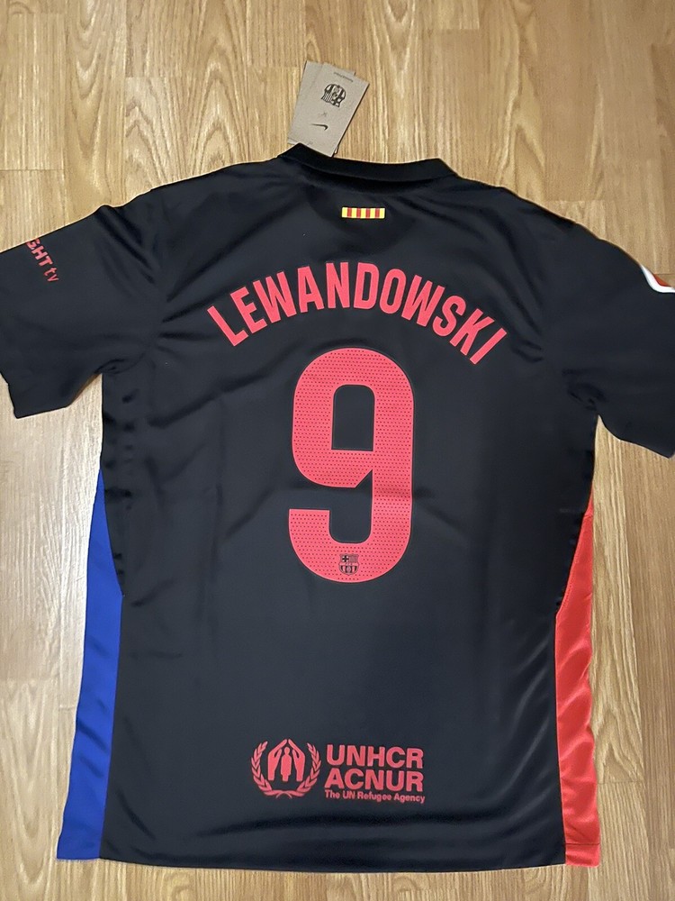 Barcelona 24/25 Away Jersey ‘Lewandowski 9’ Size M (w/ La Liga Patches)