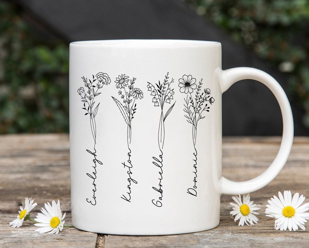 Custom Birth Month Birth Flower Mug Mother's Day Gift Plant Mom Mug Custom Mom M