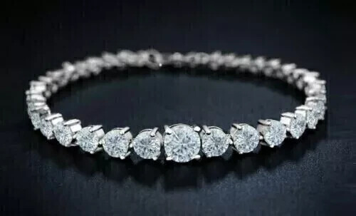 5CT Round Cut Lab-Created Tennis Bracelet in 14K White Gold Plated for Women & Men