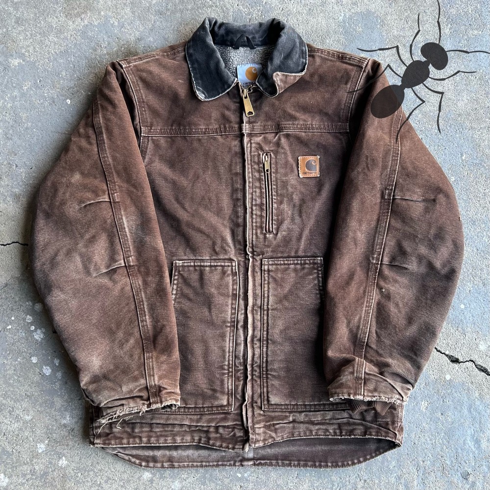 Vintage Y2K faded brown Carhartt work jacket for youth