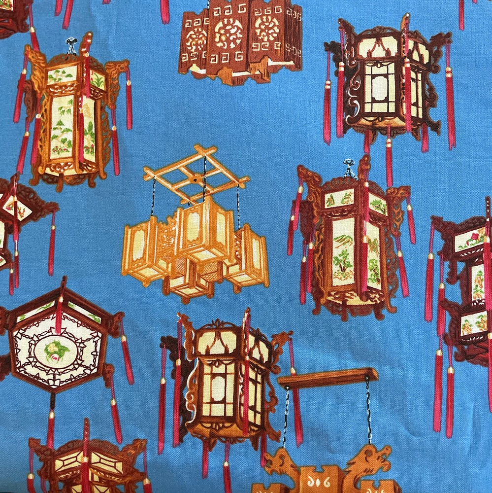 Blue hanging wooden carved chandeliers and lanterns hancock 3 Yards