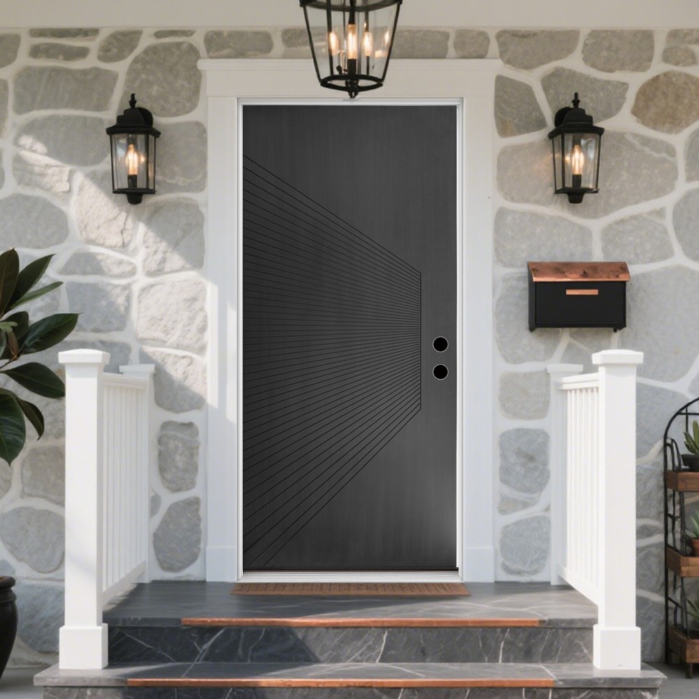 36x80 Fiberglass Left-Hand Inswing Entry Door with Vinyl Frame and 4-9/16 Jamb