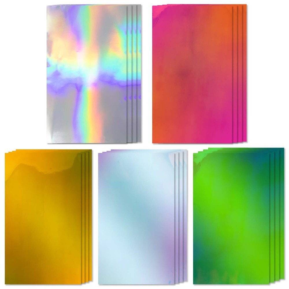 Holographic Vinyl Permanent Compatible with Cricut Joy [20 Pack, 5.5 x 12 inc...