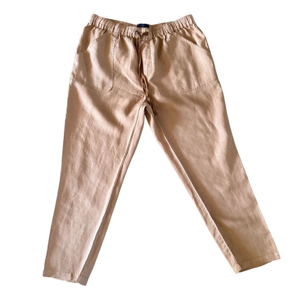 Rachel Roy Womens Linen Pants Pockets Pull On Drawstring Pockets