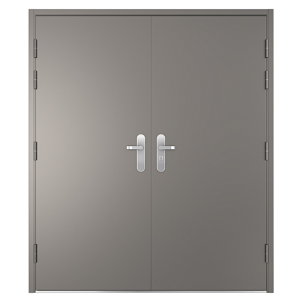 32 1/4 Double Steel Security Door with Frame & Quick Mount Hardware-image