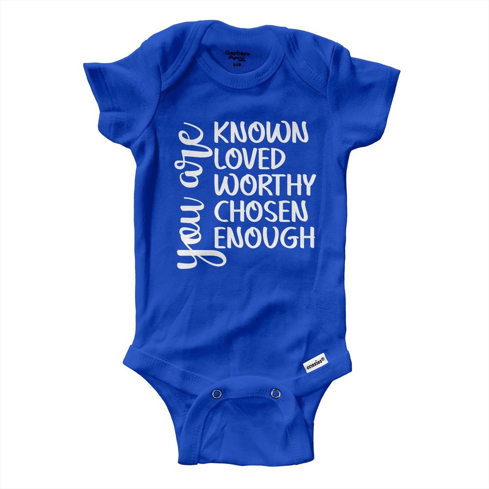 Christian Baby Onesie Bodysuit Infant You Are Known Loved Chosen Enough Religiou