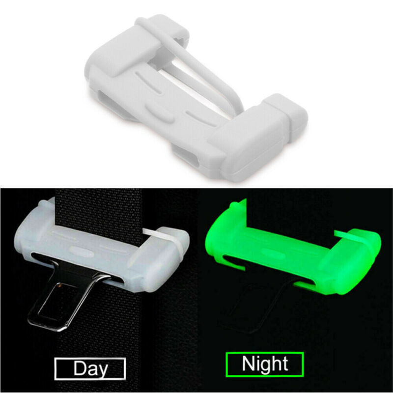 White Car Safety Seat Belt Buckle Clip Silicone Cover Protector Trim Accessories