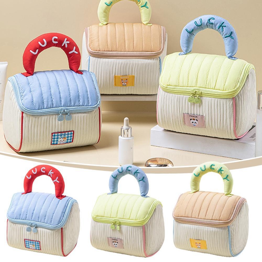 Cute Large Capacity Cottage Makeup Bag for Girls Skincare Storage T7N7