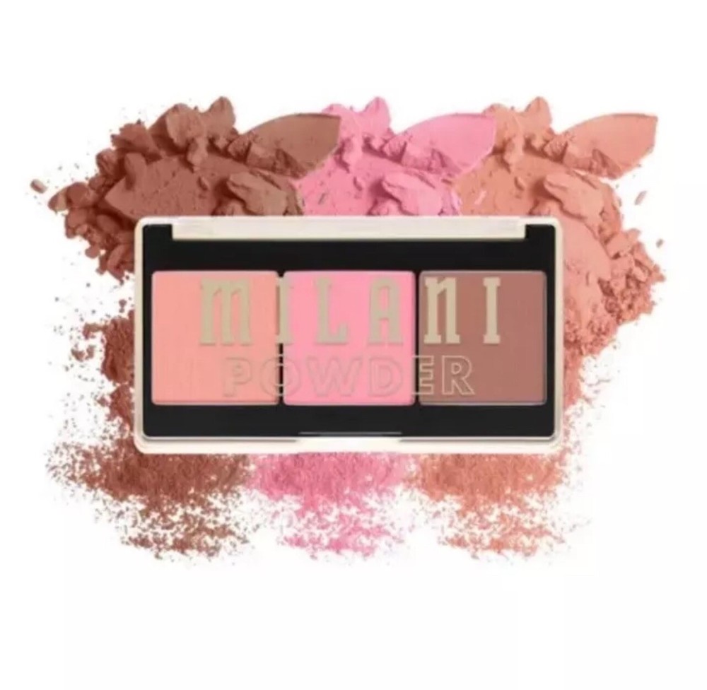 Milani Cheek Kiss Powder Blush Trio 120 Golden Hour Glow 0.26 oz. New