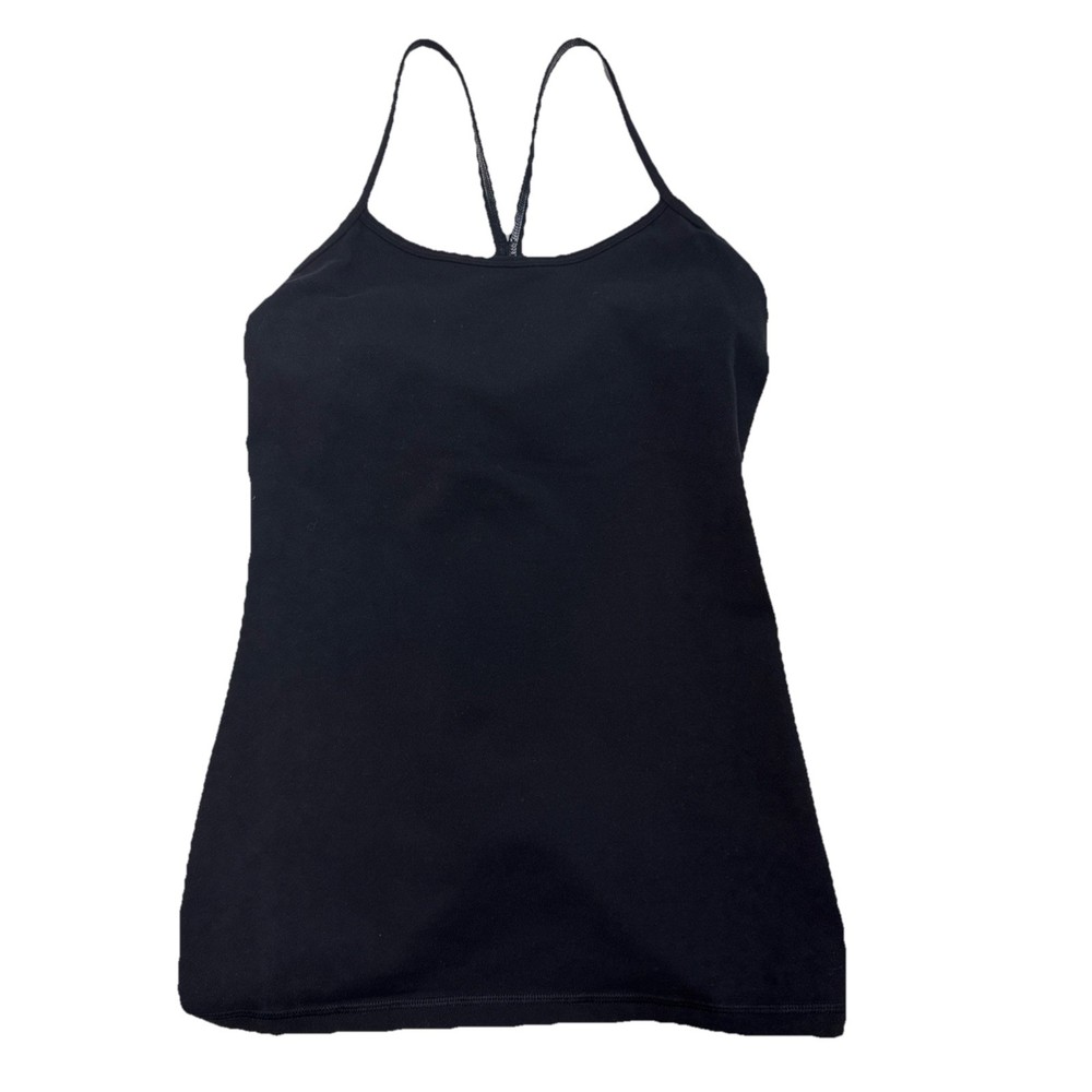 Lululemon Womens Tank Top Size 6 Black Built In Bra Athletic