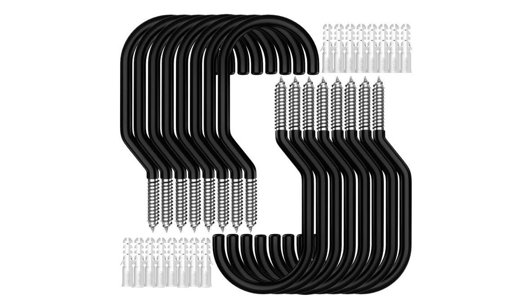 16-Pk Heavy-Duty Ceiling/Bike Hooks,100 lb Load,6-in Long Hooks Garage Storage