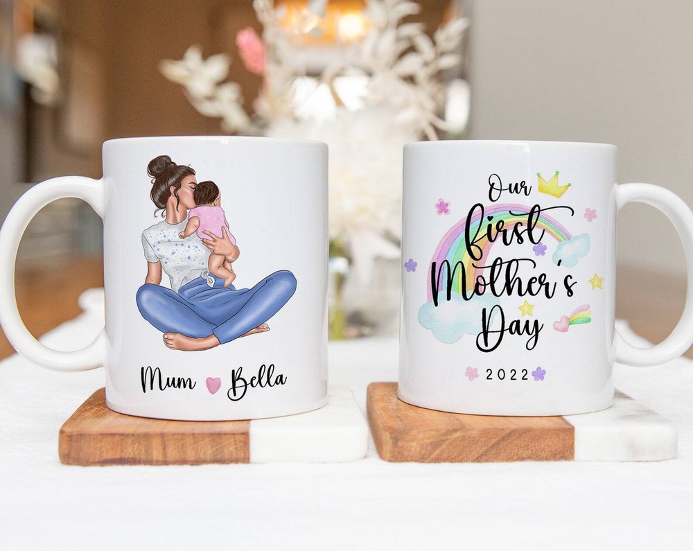 First Mother's Day Mug Rainbow Elephant Personalized Mother's Day Gift For New
