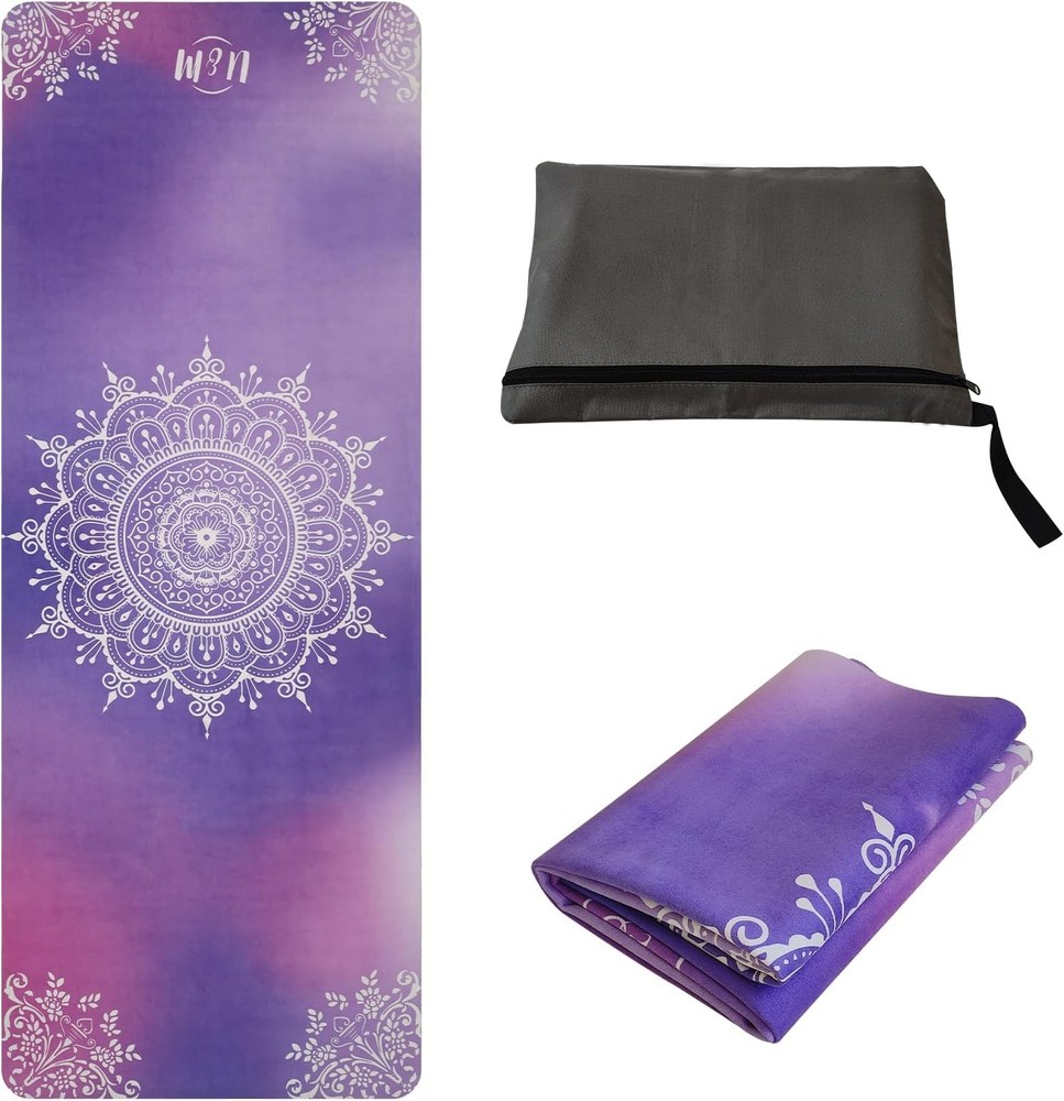 72-Inch Extra-Long Travel Yoga Mat with Non-Slip Rubber Base & Soft Suede Top