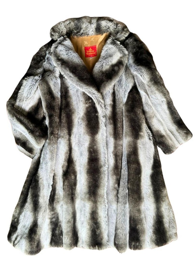 VINTAGE VIVIENNE WESTWOOD Couture Faux Fur Long Coat size M