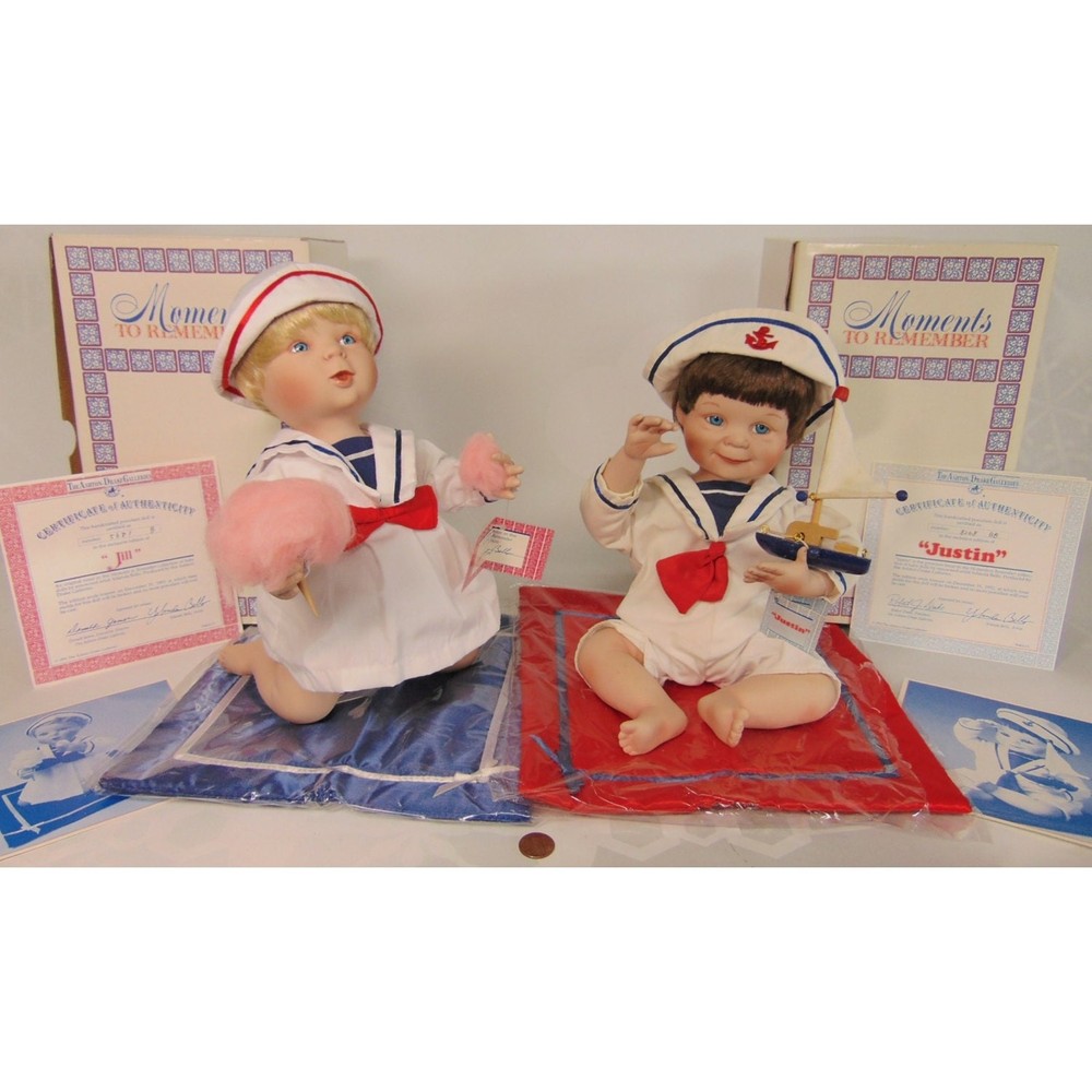 Ashton Drake Doll Set 2 Justin & Jill Sailor Sailboat Yacht Nautical Y Bello Box