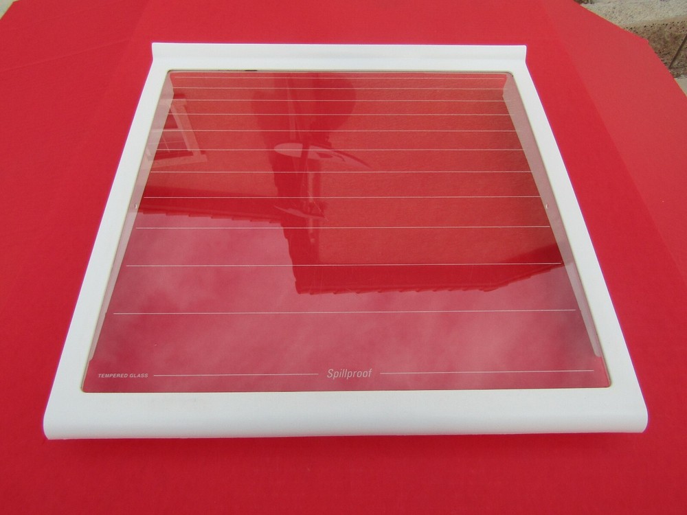 WHIRLPOOL Refrigerator Glass Shelf Tempered Metal Bracket Plastic Frame