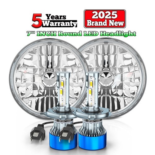 7IN Chrome LED Headlight Projector for Ford LN7000 LN8000 LN9000 Trucks