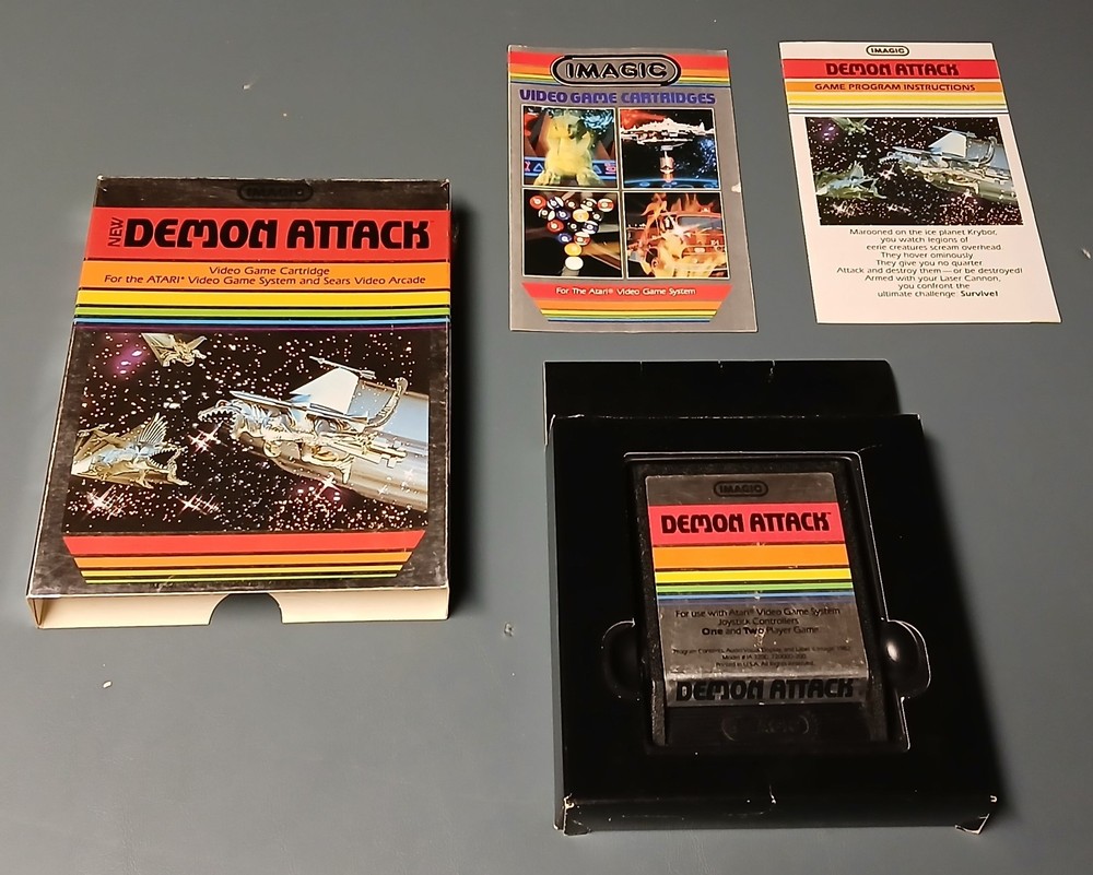 Atari 2600 Demon Attack By iMagic  Complete In Box (CIB) With Manual And Catalog
