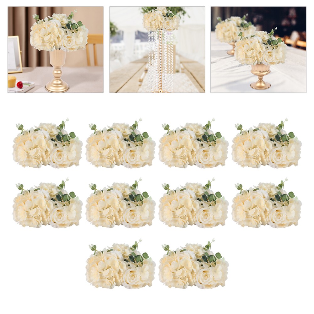 Flower Ball Centerpieces for Table 10 Pcs Fake Plastic Rose Centerpiece Flowers