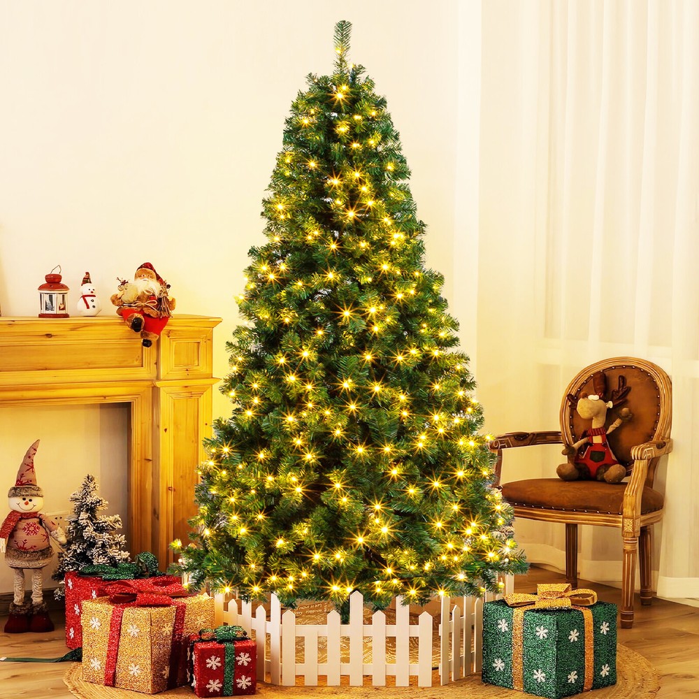 6ft Pre-Lit Artificial Christmas Tree with LED Lights for Holiday Decor  