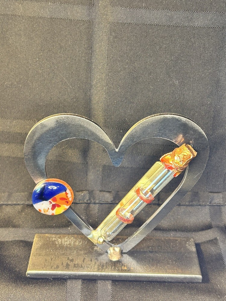 Laser Cut Heart Wedding Glass Sculpture by Gary Rosenthall