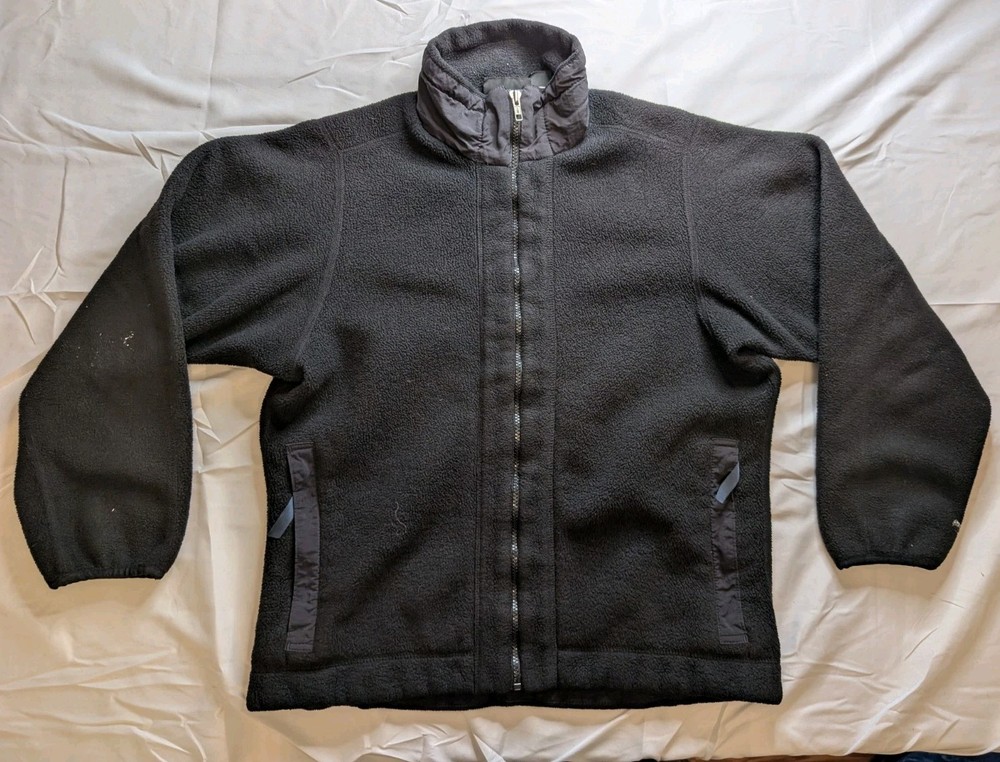 Vintage Patagonia Synchilla Black Fleece Full Zip Jacket Mens Large USA Made