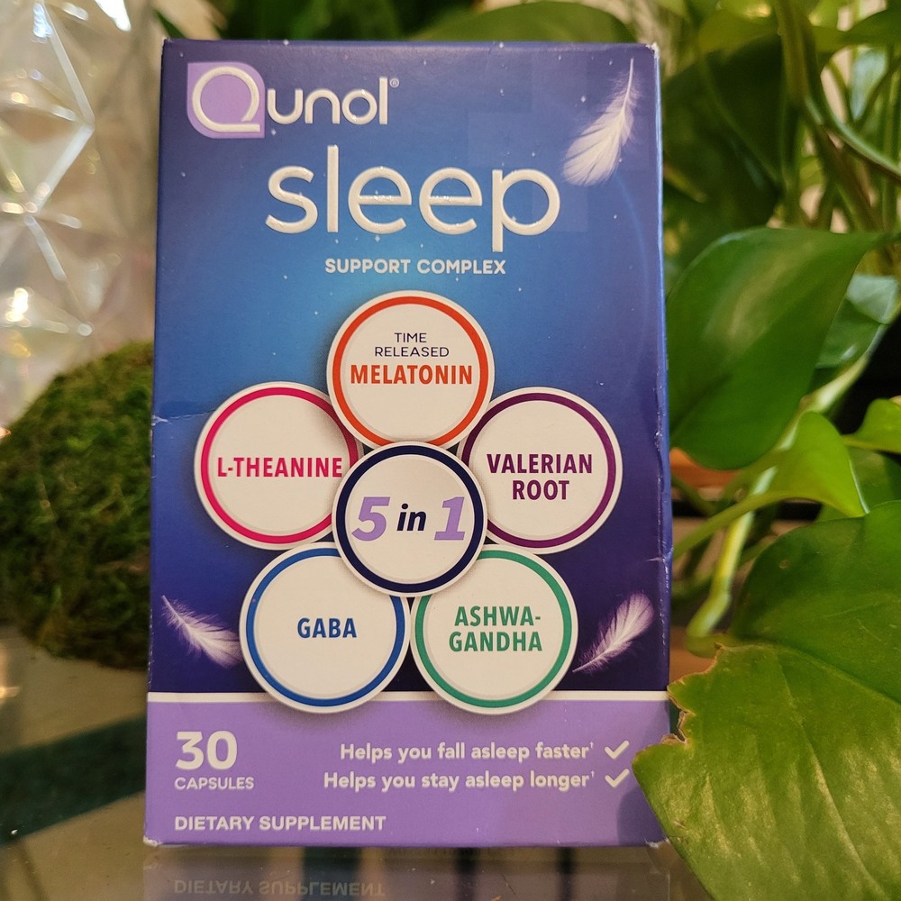 Qunol Sleep Support Capsules 5 in 1 Time Release Aid Supplement Ashwagandha 30ct