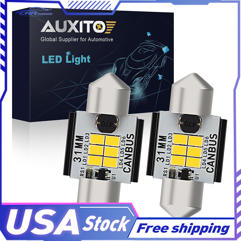 AUXITO 31MM DE3175 LED DE3021 Festoon Map Dome Bulbs Interior White Light