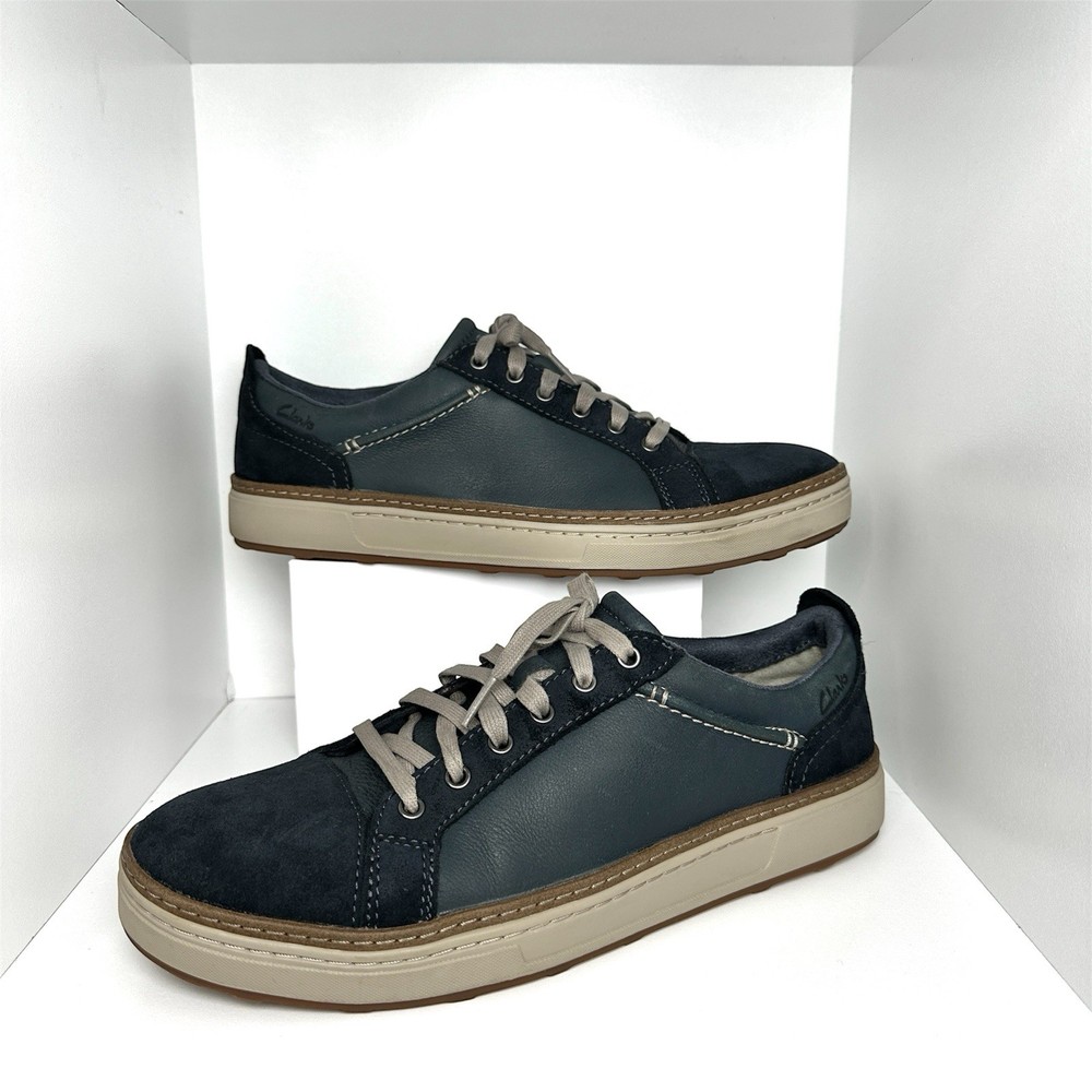 Clarks Mens Lorsen Edged Navy Comfort Shoes Size 9.5
