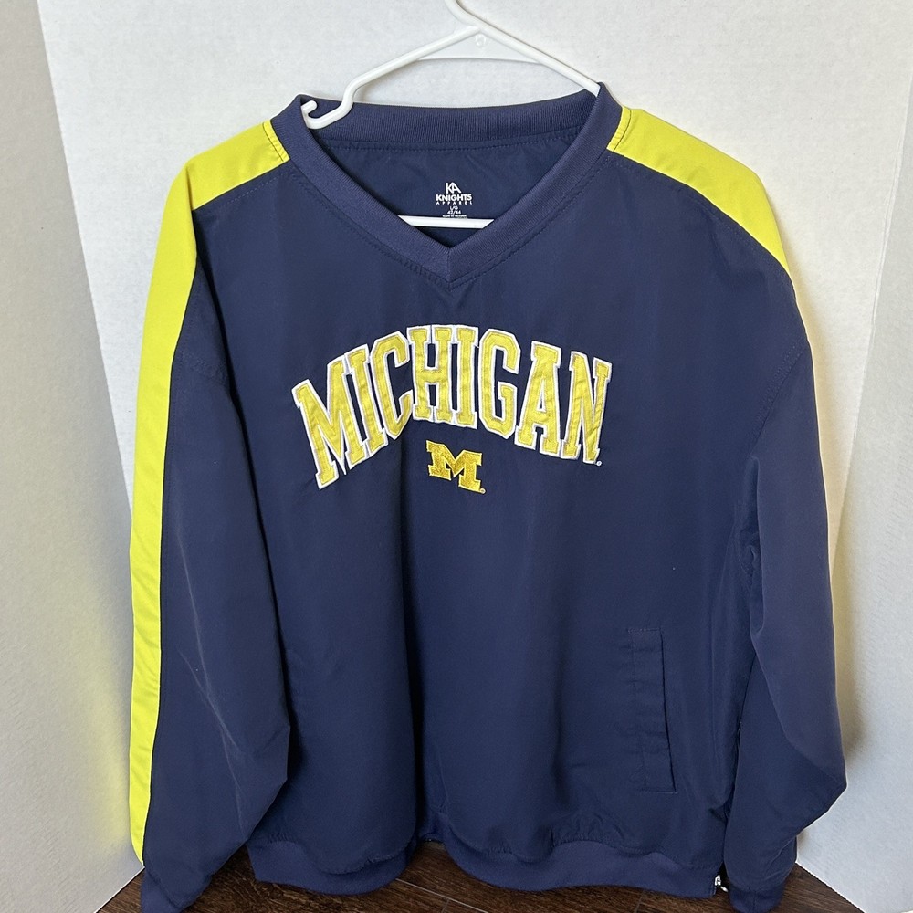 Michigan Wolverines Maize & Blue Pullover Jacket Men’s Size Large