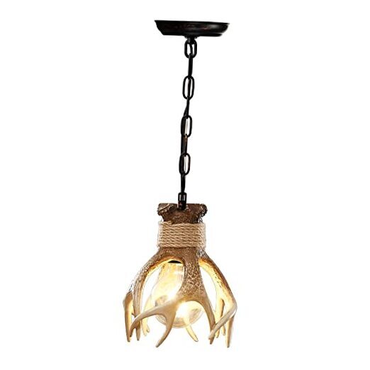 Small Antler Light Fixtures, Rustic Deer Farmhouse Pendant Small Antler Lights