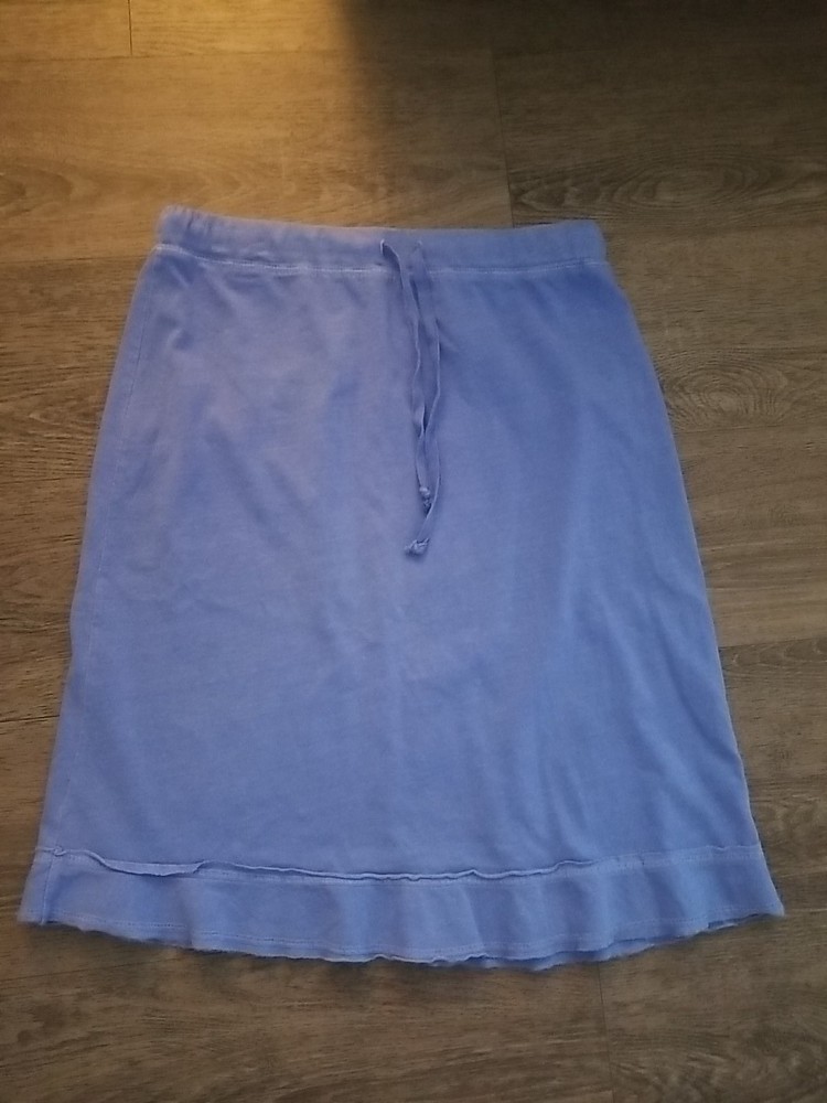 Fresh Produce Skirt Blue  Cotton  Ruffle Hem Sz Small USA
