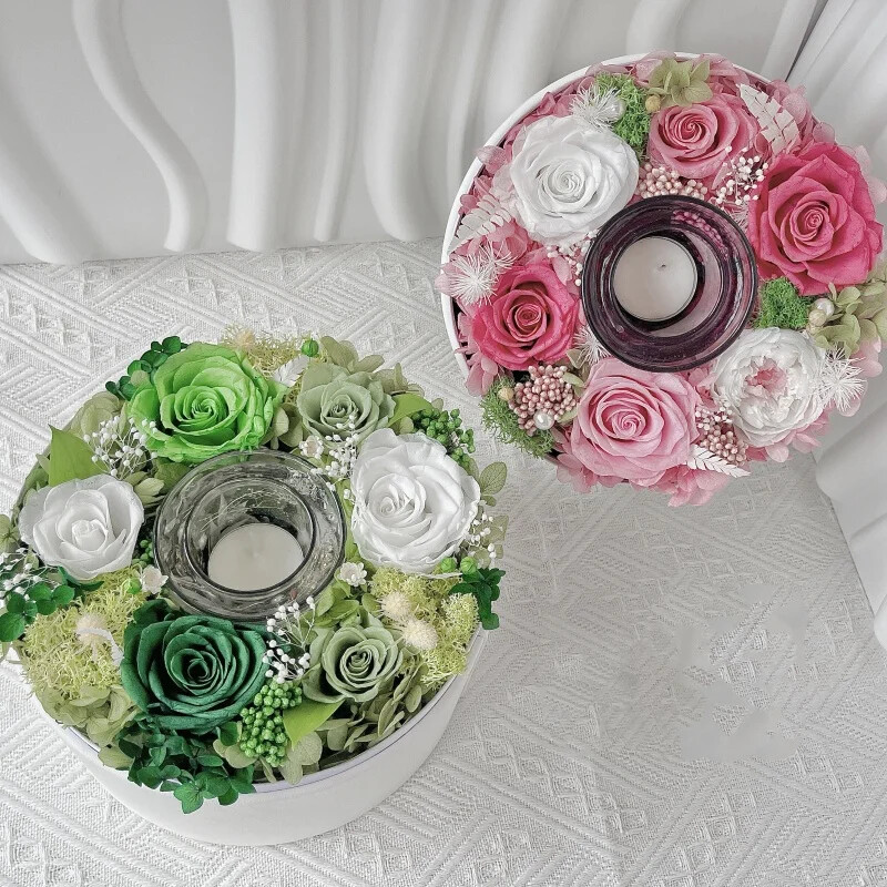 Wholesale Luxury Rose Boxes with Scented Candles for Festive and Valentine's