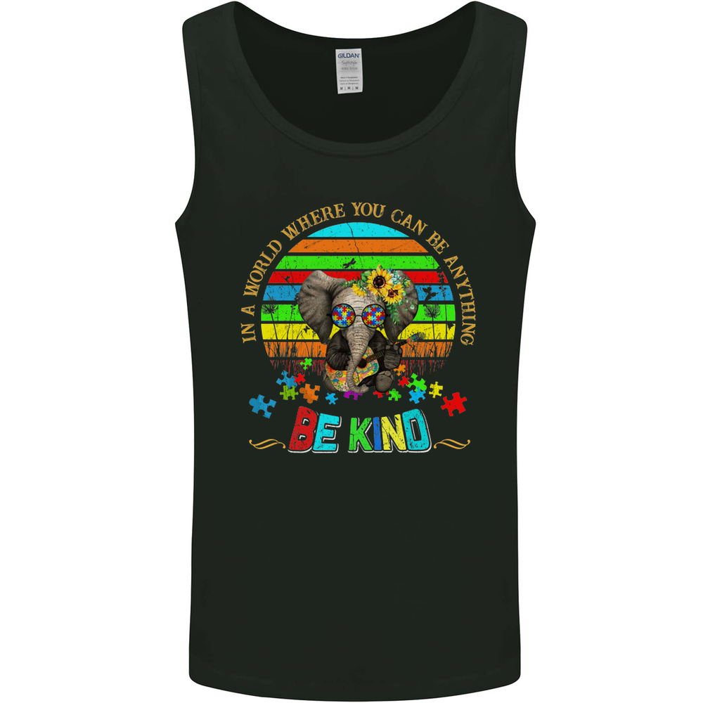 Autism Be Kind Elephant Autistic Mens Vest Tank Top