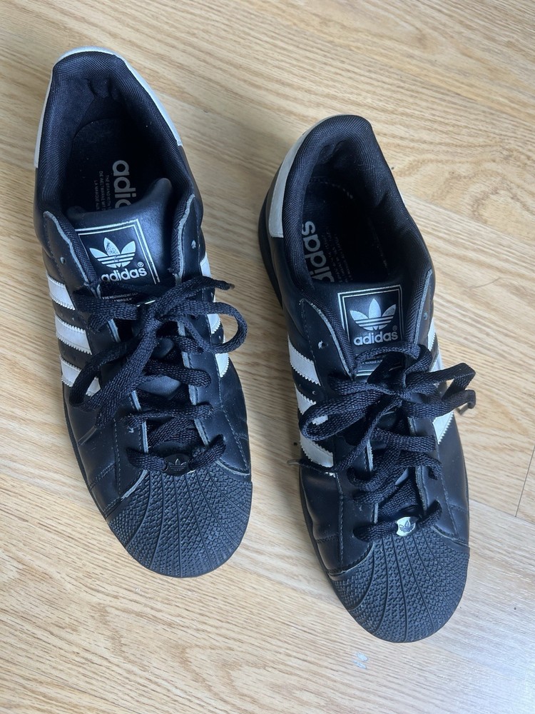 VINTAGE 2008 Adidas Superstar II Black White - Size 10.5 US - Art 677374 - RARE