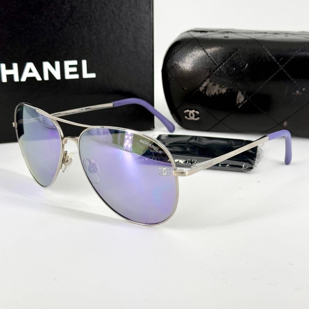 CHANEL Sunglasses 4189 Silver Frame Coco Mark #2