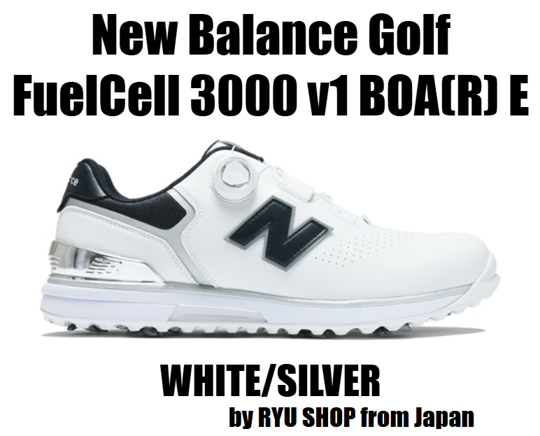 New Balance Unisex Golf FuelCell 3000 v1 BOA(R) E UGB3000E 2E WHITE / SILVER