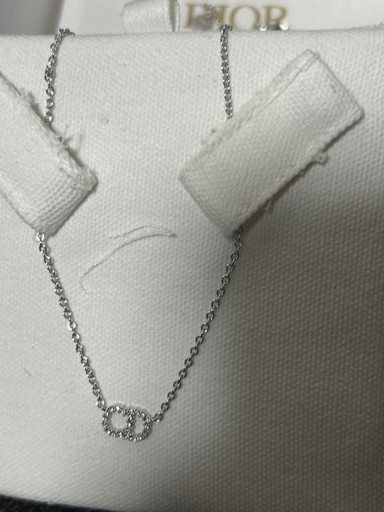 Dior Silver Logo Necklace Elegant Jewelry Piece