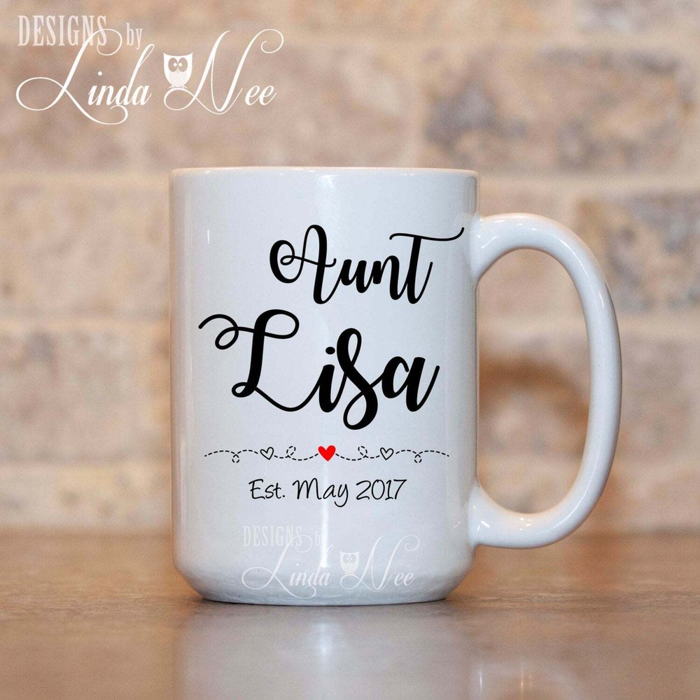 Personalzied Aunt Baby Reveal Mug New Aunt Mug Gift For Aunt Est Pregnancy