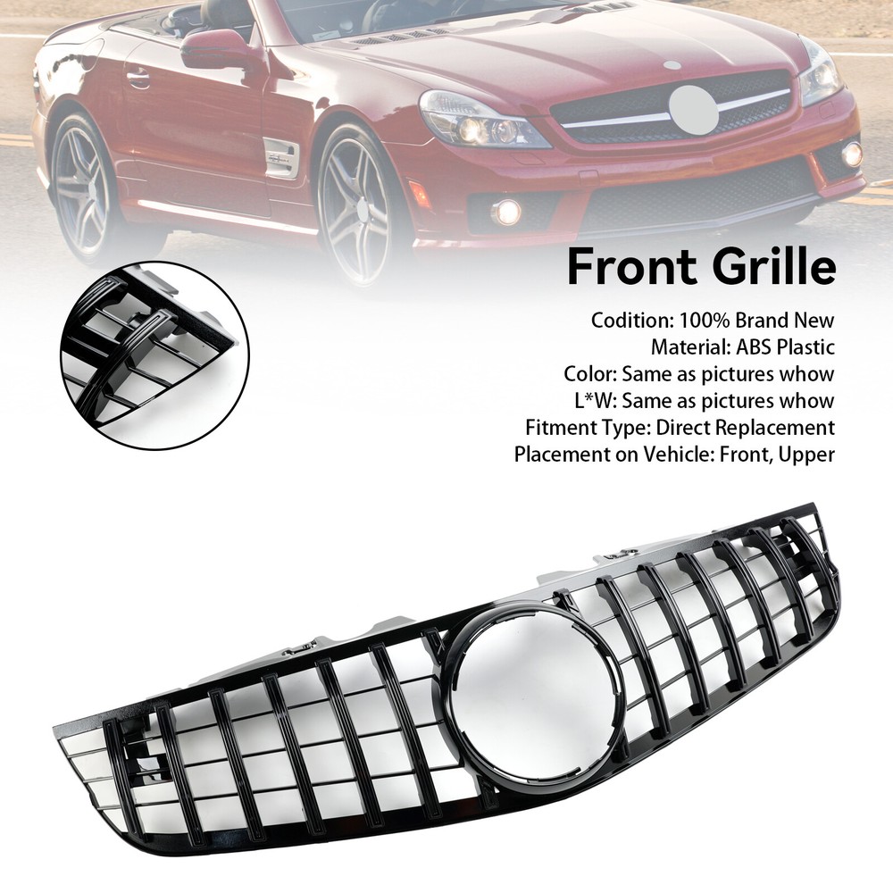 NEW Front Bumper Upper Grill Fit Mercedes SL-Class R230 SL550 SL600 2009-2012