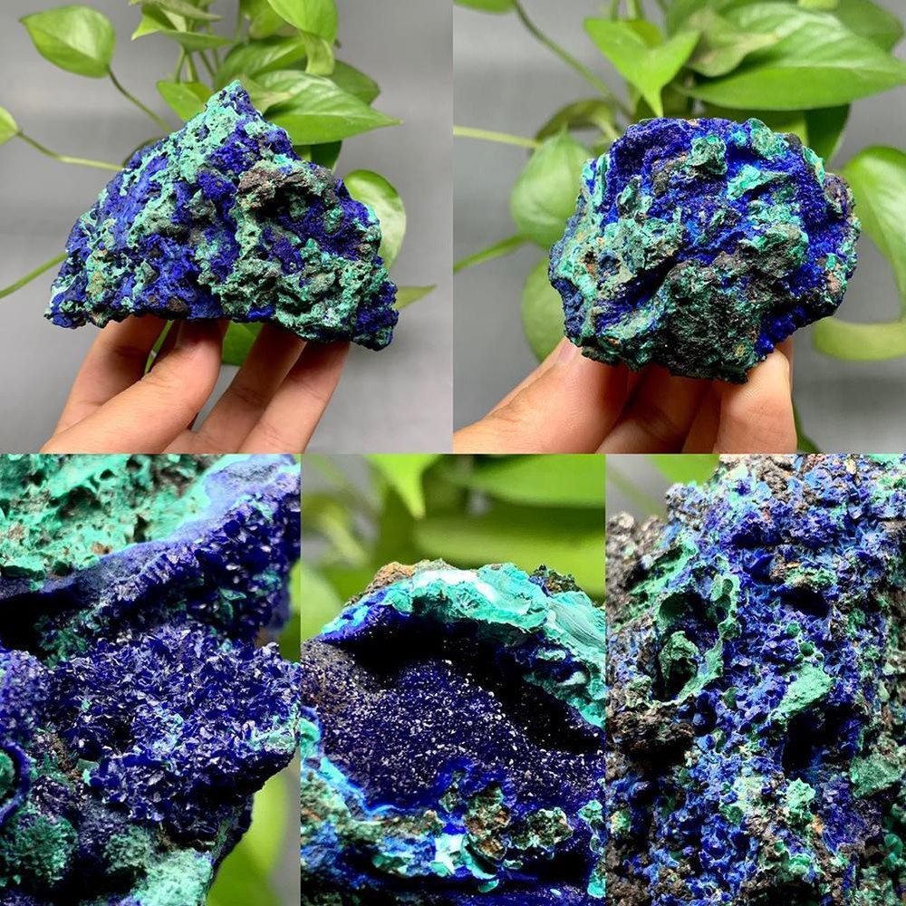 Natural Azurite Malachite Geode Crystal Mineral Specimen Healing Stones |U.S