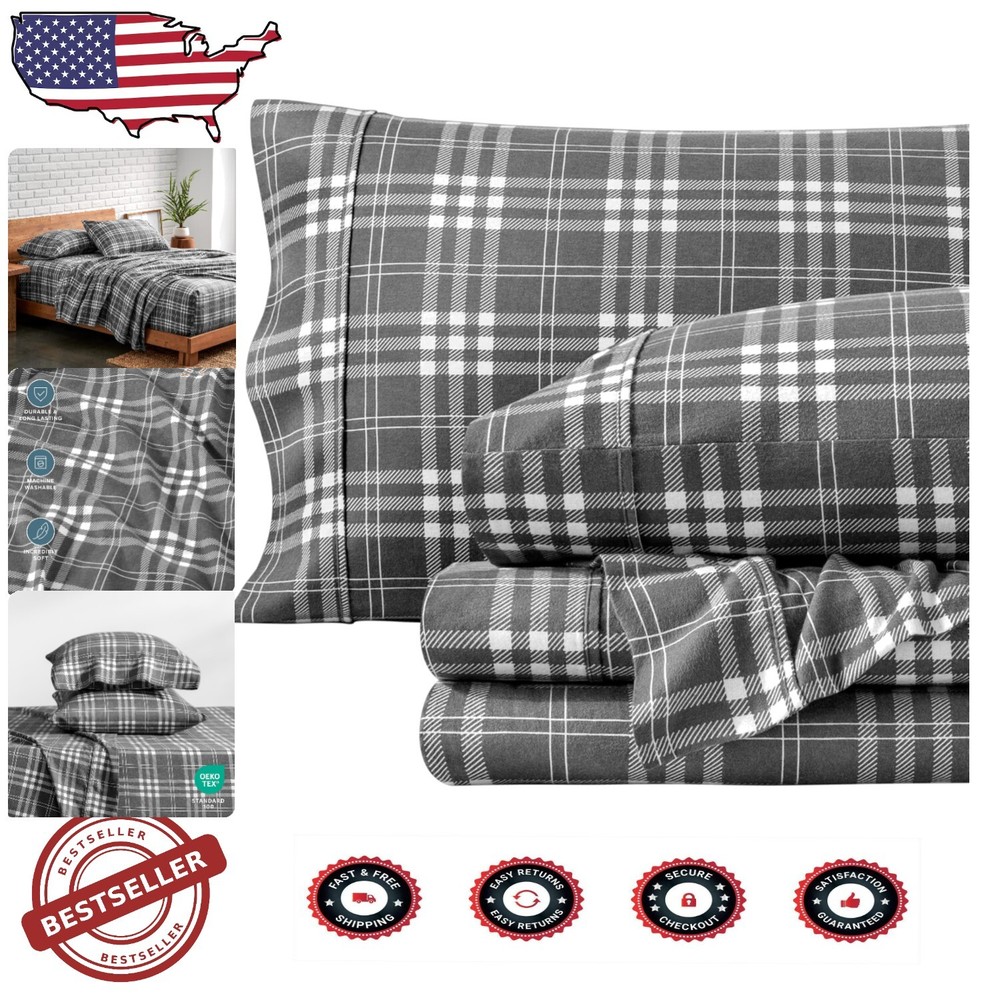 Winter-Ready Queen Flannel Bedding Set - Double Brushed for Ultimate Comfort