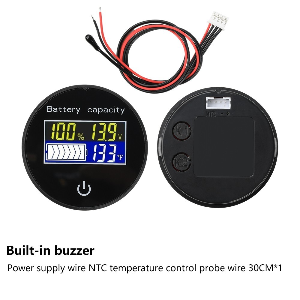 LCD Digital Battery Capacity Indicator Golf Cart Voltage Meter Monitor Gauge;