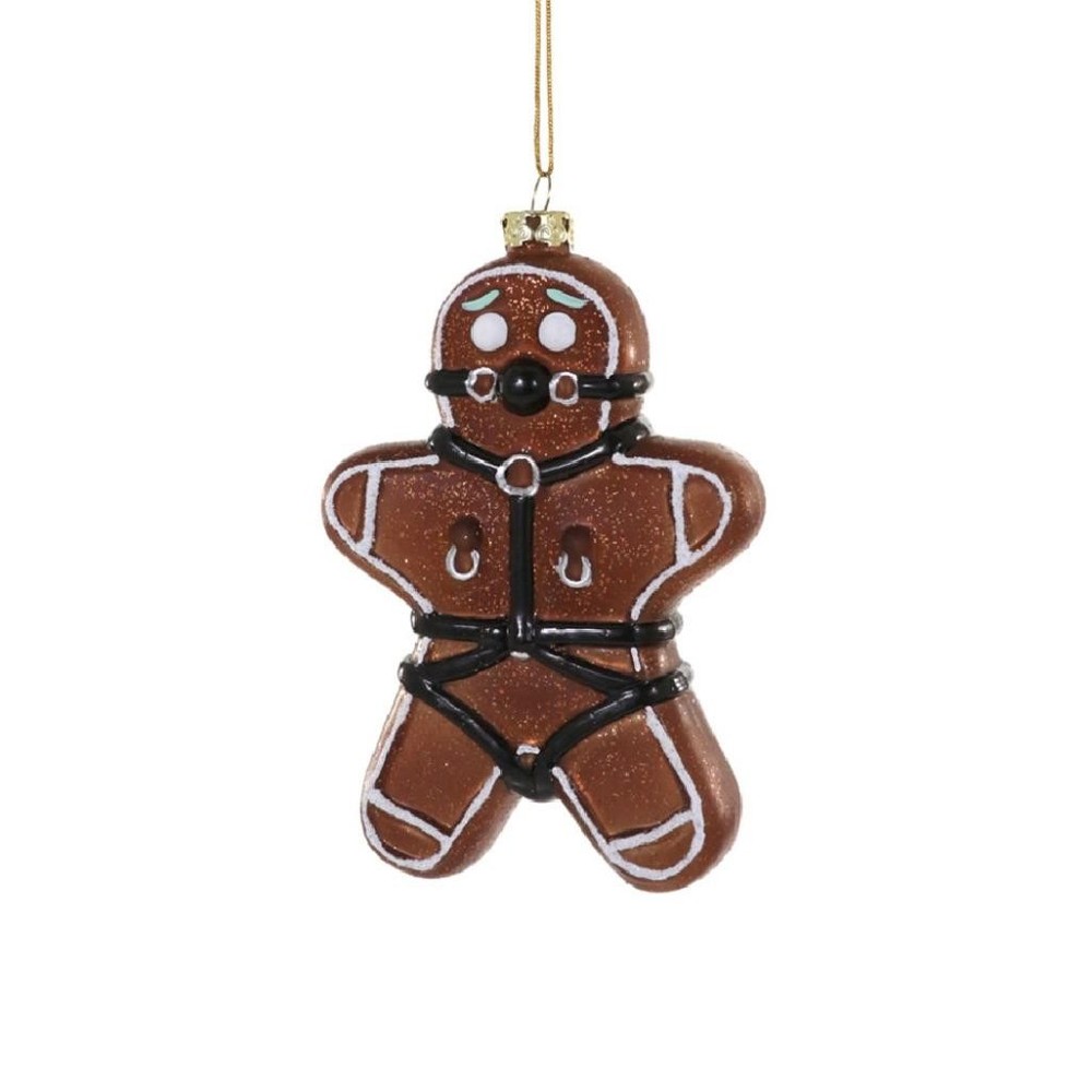 NAUGHTY GINGERBREAD MAN ORNAMENT 4.5