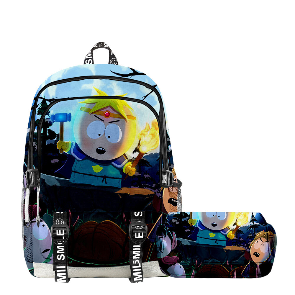 Kids Cartoon Backpack South Anime Park Boys Girls Elementary Middle School Bags