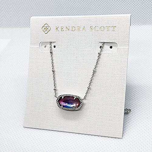 Kendra Scott Elisa Silver Pendant Necklace with Watercolor Illusion Design