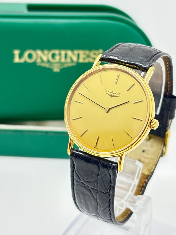 Longines L4.637.2 Grand Classic Gold Dial Mens Quartz Watch Near Mint with Box