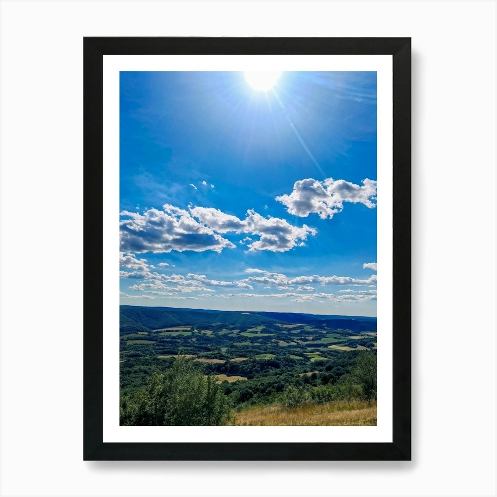 View From The Top Of A Hill 1 Art P Framed Wall Art Poster Canvas Print Picture
